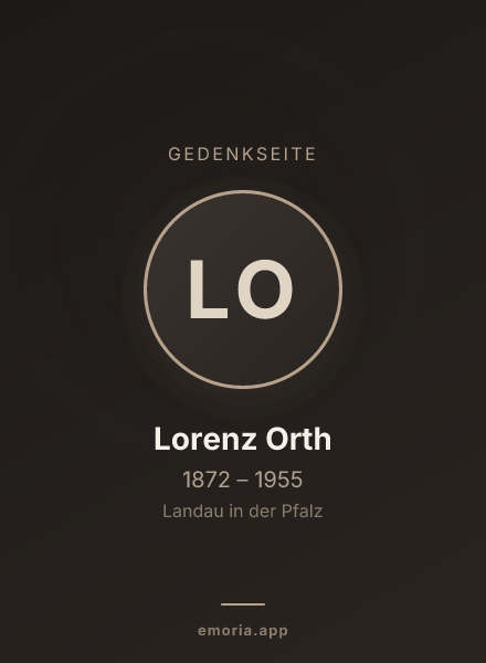 Gedenkportrait von Lorenz Orth