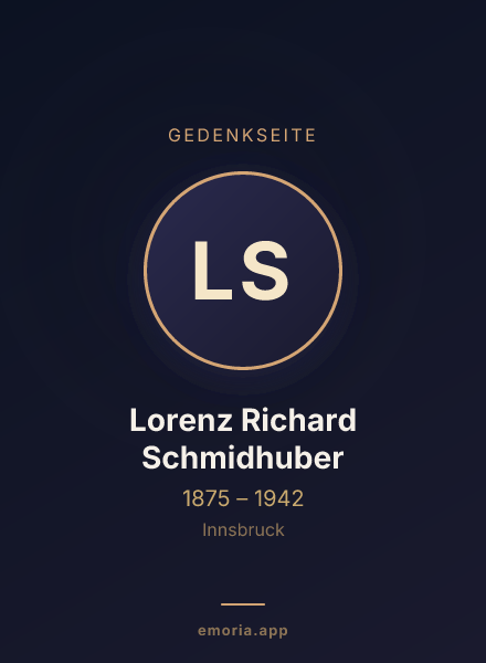 Gedenkportrait von Lorenz Richard Schmidhuber