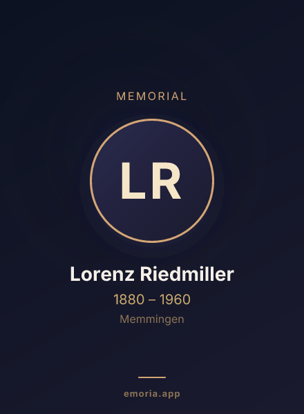 Memorial portrait of Lorenz Riedmiller