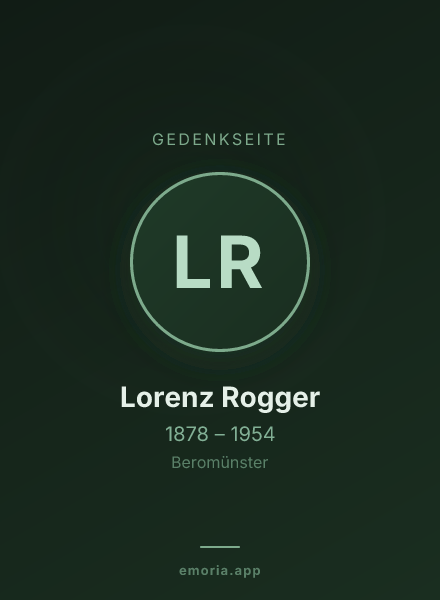 Gedenkportrait von Lorenz Rogger