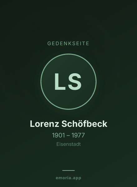 Gedenkportrait von Lorenz Schöfbeck