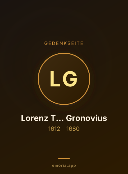 Gedenkportrait von Lorenz T... Gronovius