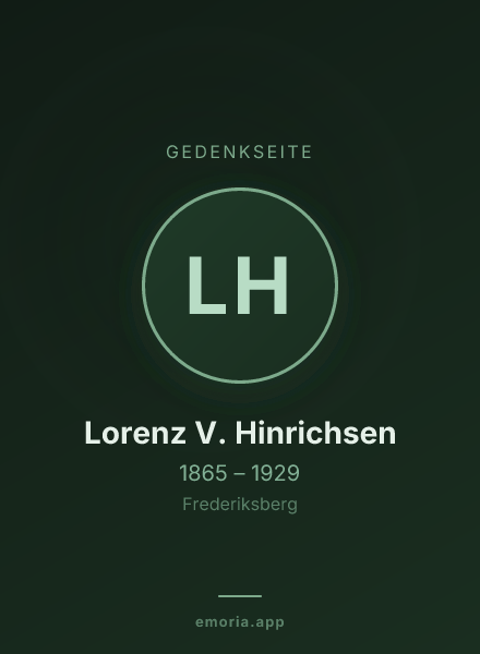 Gedenkportrait von Lorenz V. Hinrichsen