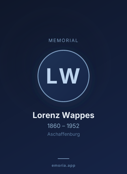Memorial portrait of Lorenz Wappes