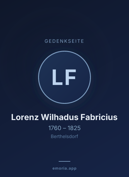 Gedenkportrait von Lorenz Wilhadus Fabricius
