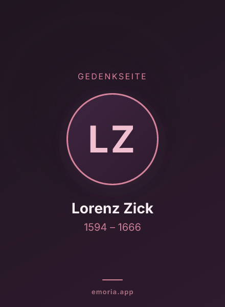 Gedenkportrait von Lorenz Zick
