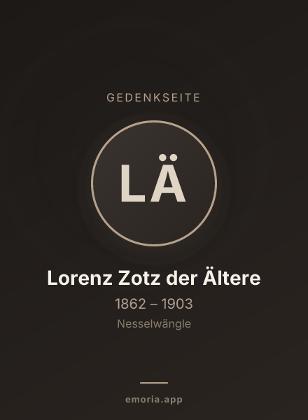 Gedenkportrait von Lorenz Zotz der Ältere