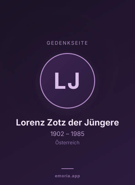 Gedenkportrait von Lorenz Zotz der Jüngere