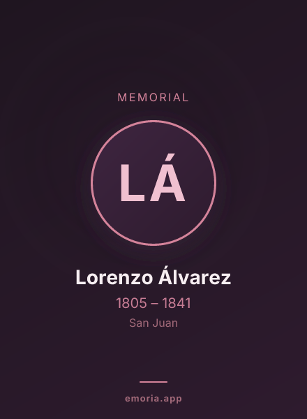 Memorial portrait of Lorenzo Álvarez