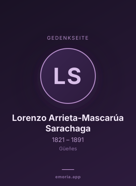 Gedenkportrait von Lorenzo Arrieta-Mascarúa Sarachaga