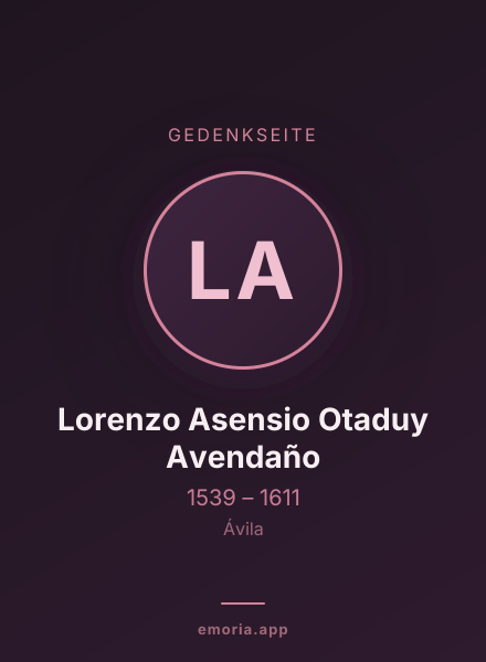 Gedenkportrait von Lorenzo Asensio Otaduy Avendaño