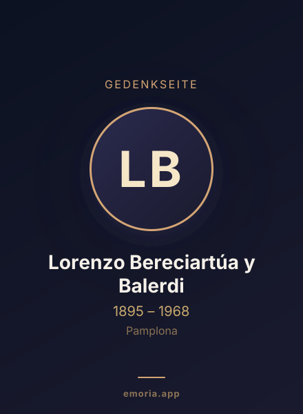 Gedenkportrait von Lorenzo Bereciartúa y Balerdi