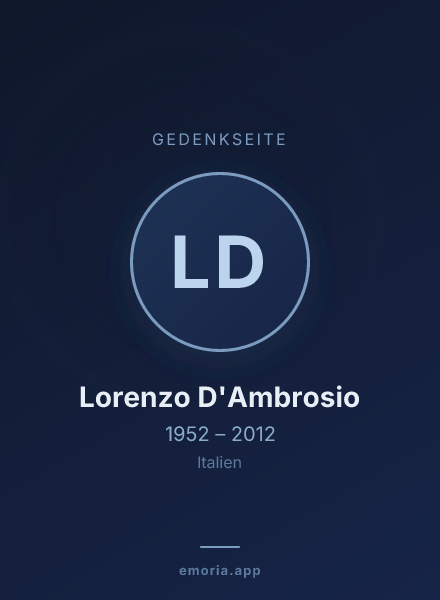 Gedenkportrait von Lorenzo D'Ambrosio