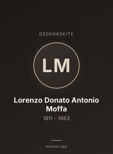 Gedenkportrait von Lorenzo Donato Antonio Moffa