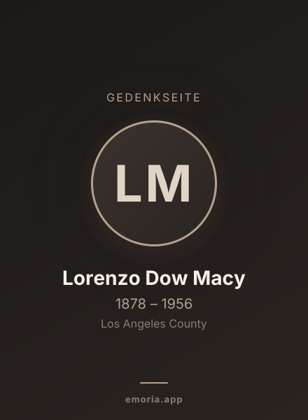 Gedenkportrait von Lorenzo Dow Macy