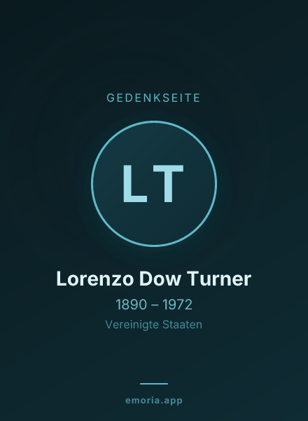 Gedenkportrait von Lorenzo Dow Turner