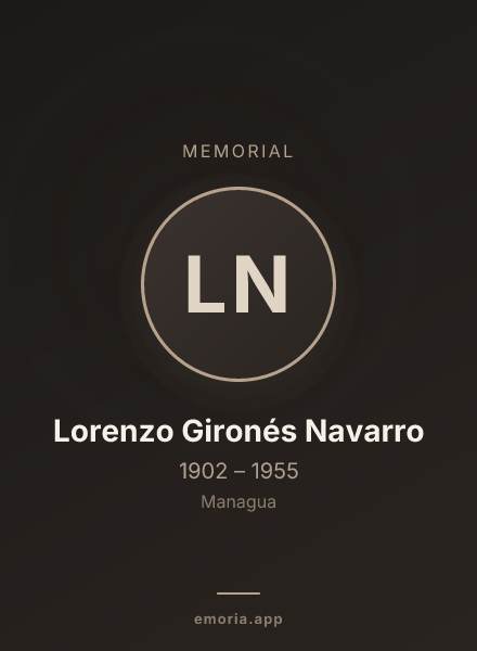 Memorial portrait of Lorenzo Gironés Navarro