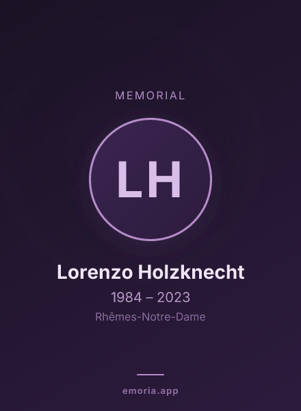 Memorial portrait of Lorenzo Holzknecht