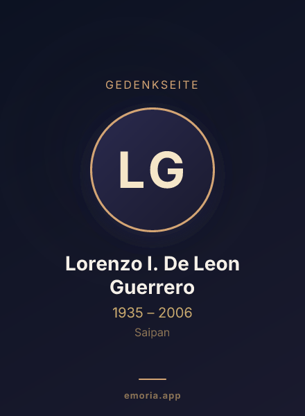 Gedenkportrait von Lorenzo I. De Leon Guerrero