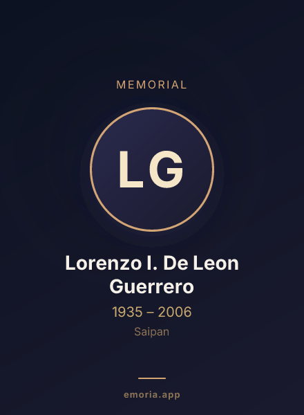 Memorial portrait of Lorenzo I. De Leon Guerrero
