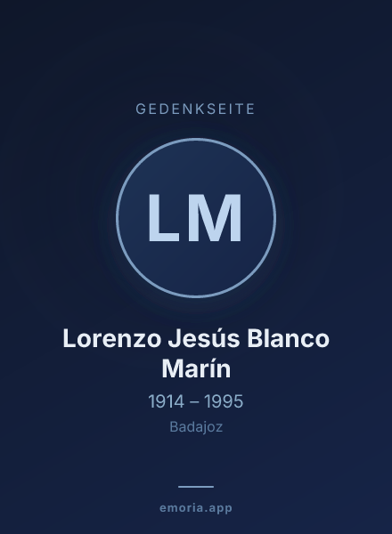 Gedenkportrait von Lorenzo Jesús Blanco Marín