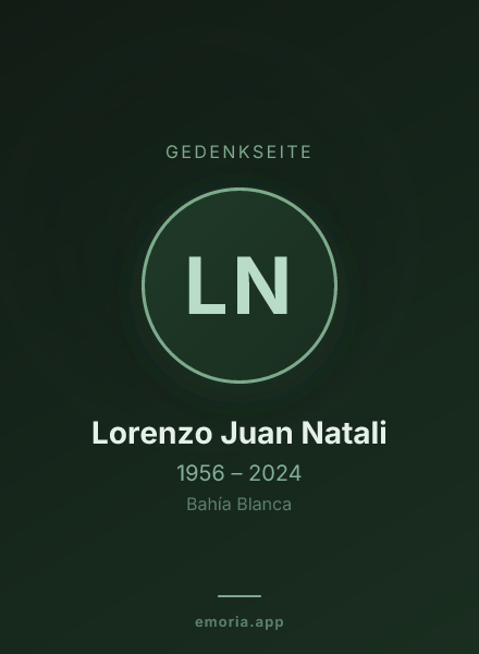 Gedenkportrait von Lorenzo Juan Natali