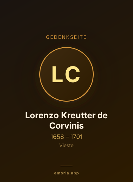Gedenkportrait von Lorenzo Kreutter de Corvinis