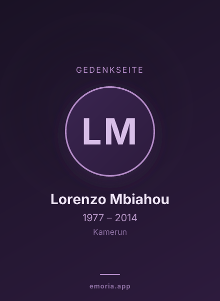 Gedenkportrait von Lorenzo Mbiahou