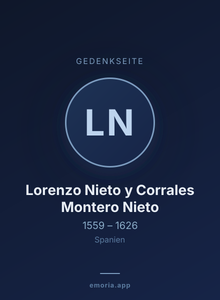 Gedenkportrait von Lorenzo Nieto y Corrales Montero Nieto