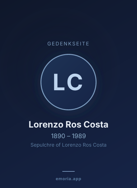 Gedenkportrait von Lorenzo Ros Costa