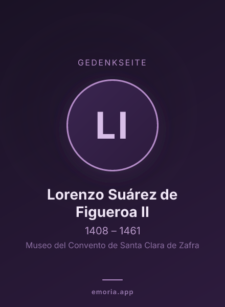 Gedenkportrait von Lorenzo Suárez de Figueroa II