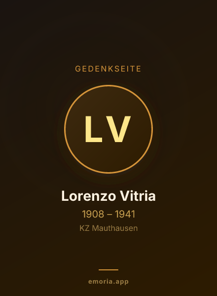 Gedenkportrait von Lorenzo Vitria
