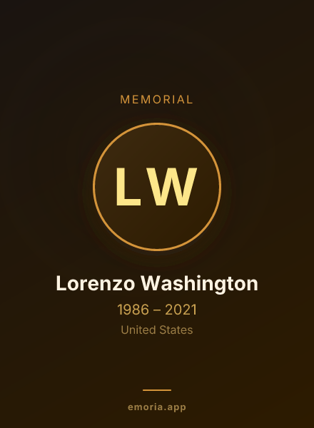 Memorial portrait of Lorenzo Washington
