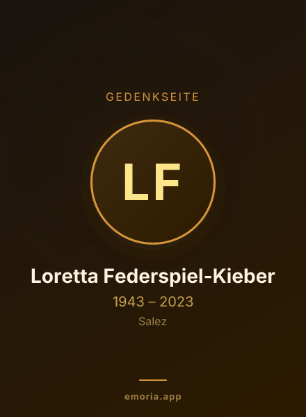 Gedenkportrait von Loretta Federspiel-Kieber