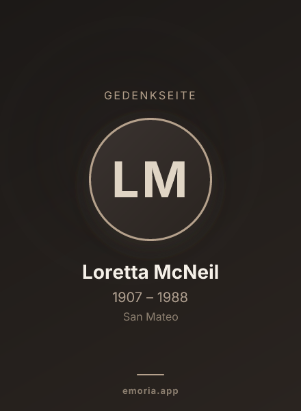 Gedenkportrait von Loretta McNeil