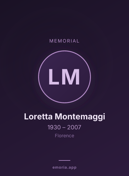 Memorial portrait of Loretta Montemaggi