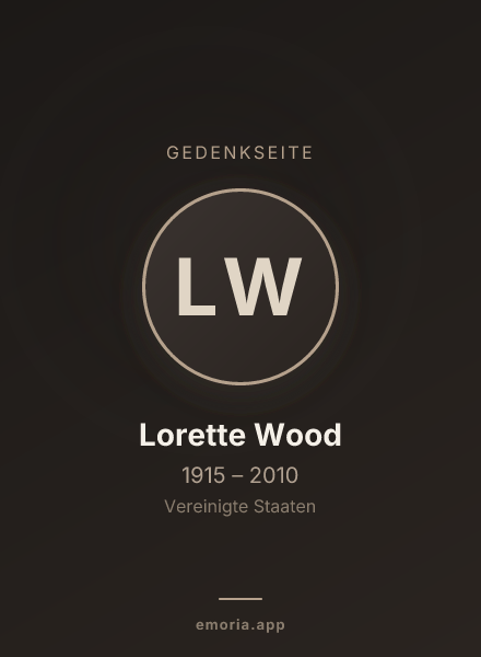 Gedenkportrait von Lorette Wood