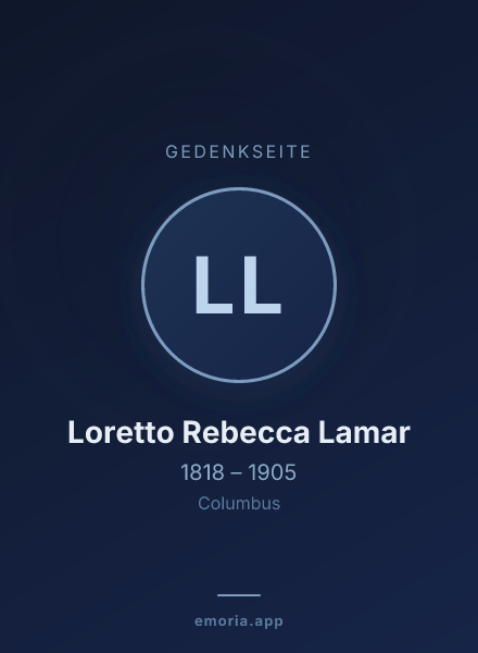 Gedenkportrait von Loretto Rebecca Lamar