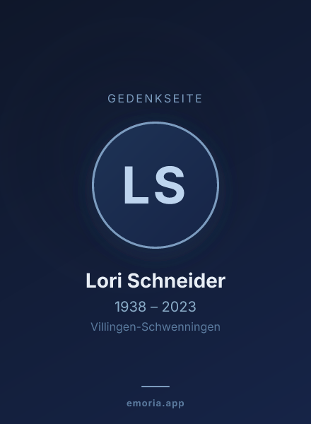 Gedenkportrait von Lori Schneider