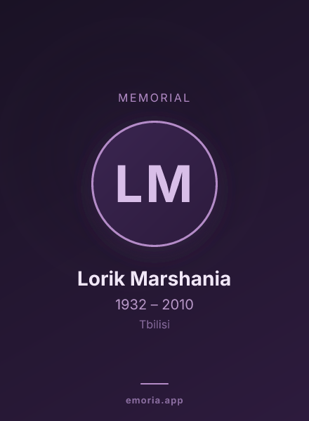 Memorial portrait of Lorik Marshania
