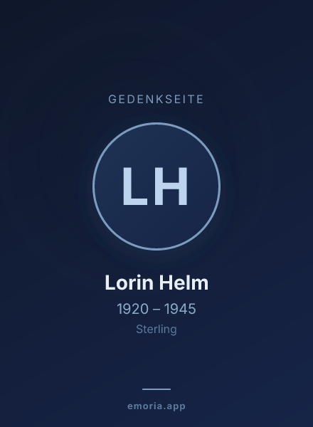 Gedenkportrait von Lorin Helm