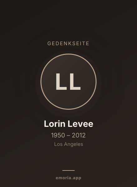 Gedenkportrait von Lorin Levee