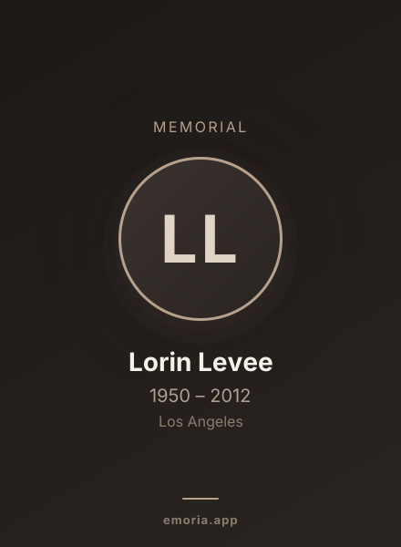 Memorial portrait of Lorin Levee