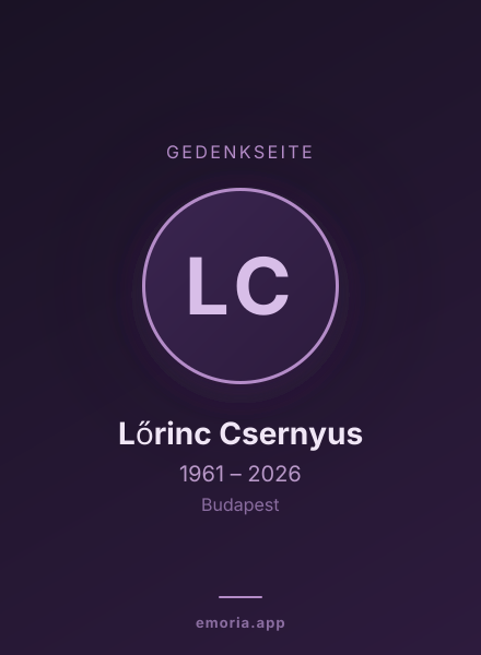 Gedenkportrait von Lőrinc Csernyus