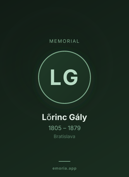 Memorial portrait of Lőrinc Gály