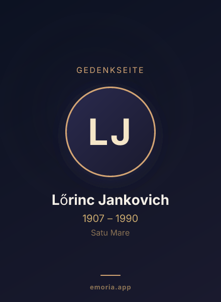 Gedenkportrait von Lőrinc Jankovich