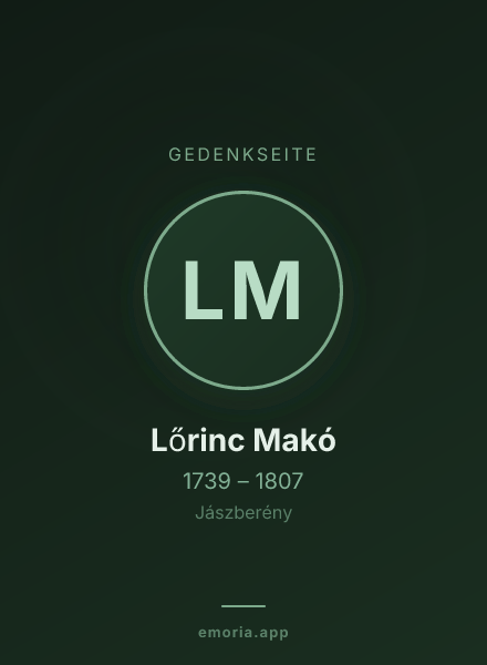 Gedenkportrait von Lőrinc Makó