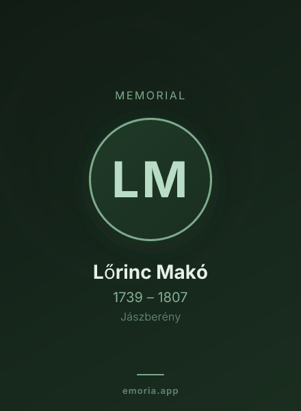 Memorial portrait of Lőrinc Makó