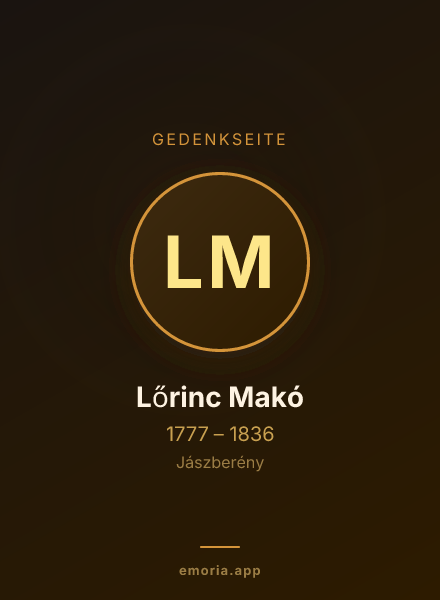 Gedenkportrait von Lőrinc Makó
