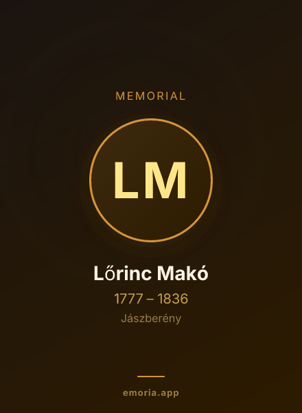 Memorial portrait of Lőrinc Makó